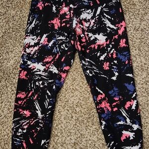 Calvin Klein Black and Pink Abstract Leggings